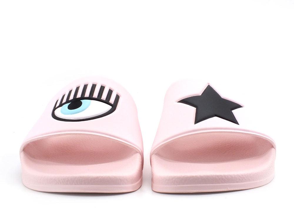 CHIARA FERRAGNI Ciabatta Slipper Eyelike Rubber Rosa Pink CF2955-012 - Sandrini Calzature e Abbigliamento