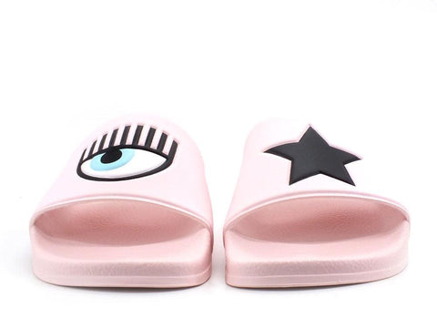 CHIARA FERRAGNI Ciabatta Slipper Eyelike Rubber Rosa Pink CF2955-012 - Sandrini Calzature e Abbigliamento