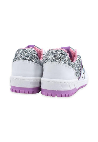 CHIARA FERRAGNI Sneaker Low Glitter Bianco Silver Violet CF3001-139 - Sandrini Calzature e Abbigliamento