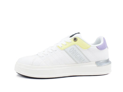 COLMAR Clayton Runner Sneaker Donna White Lime Lavender CLAYTONRUNNER116 - Sandrini Calzature e Abbigliamento