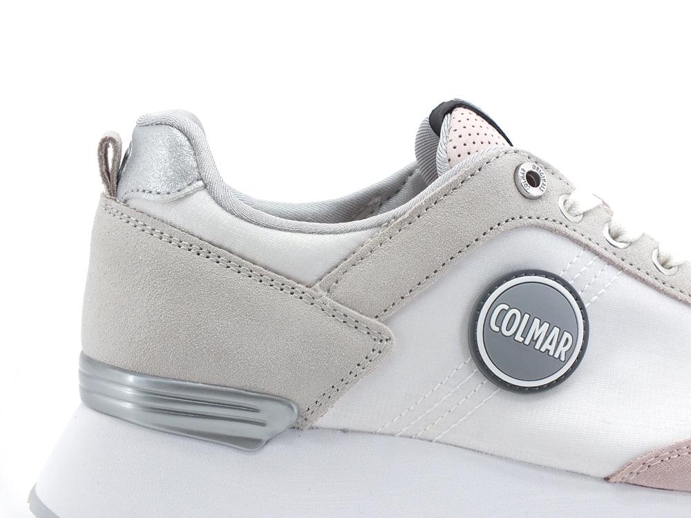 COLMAR High Outsole Sneaker Suede White Blush Pink TRAVISPRIME069 - Sandrini Calzature e Abbigliamento