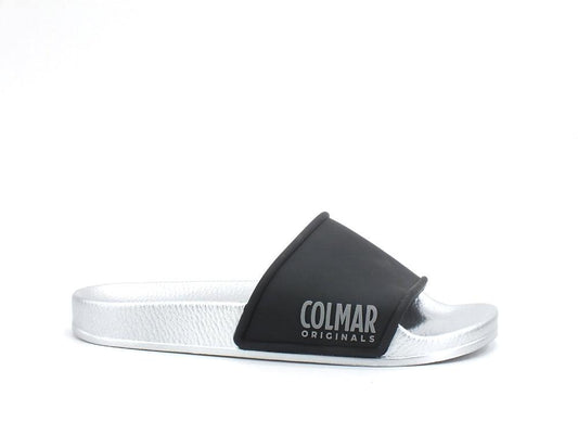 COLMAR Slipper Plain Ciabatta Bicolor Logo Black Silver SLIPPERPLAIN228 - Sandrini Calzature e Abbigliamento