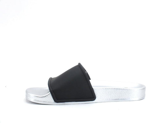 COLMAR Slipper Plain Ciabatta Bicolor Logo Black Silver SLIPPERPLAIN228 - Sandrini Calzature e Abbigliamento