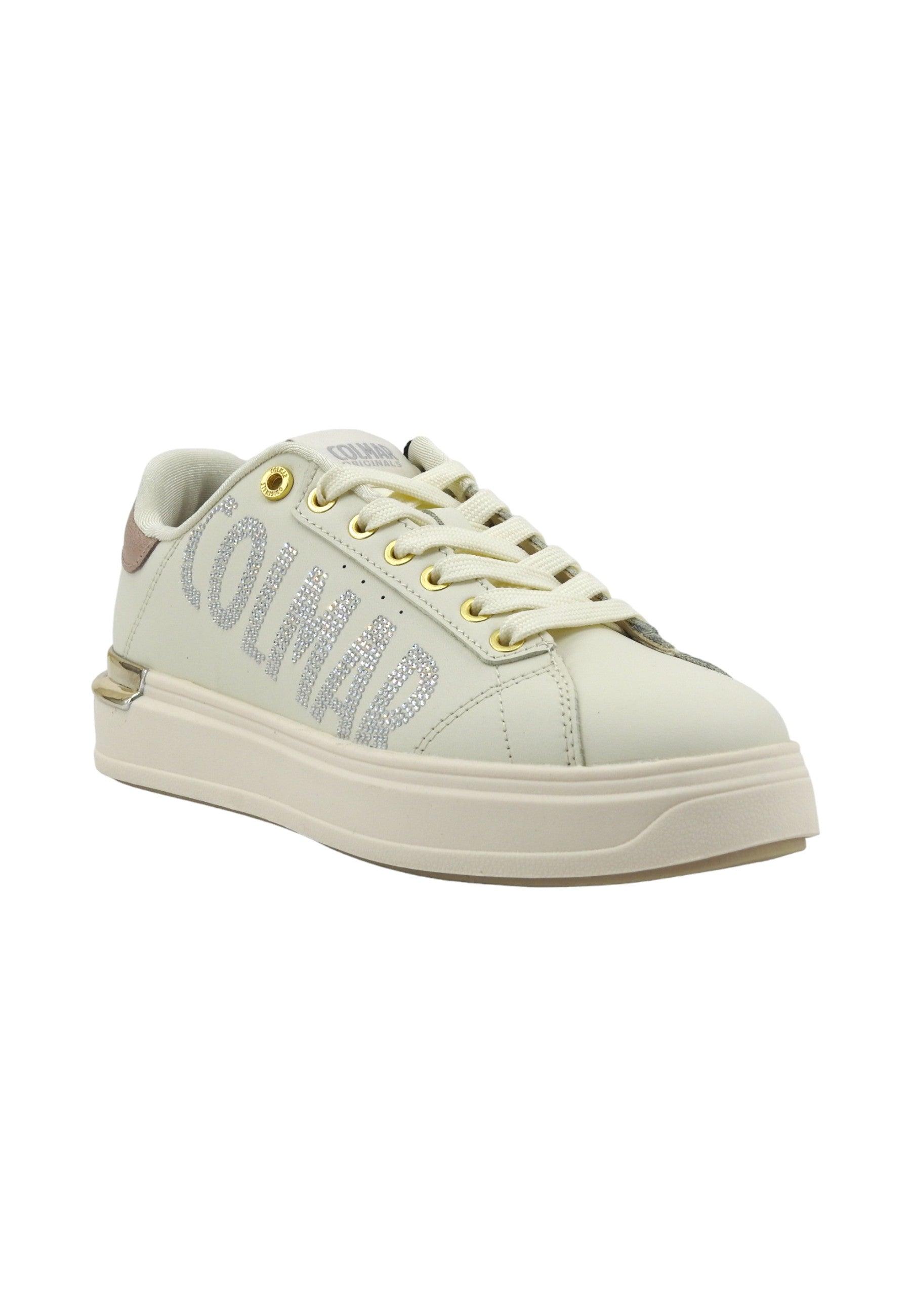 COLMAR Sneaker Donna White Gold Silver CLAYTON STRASS OFF - Sandrini Calzature e Abbigliamento