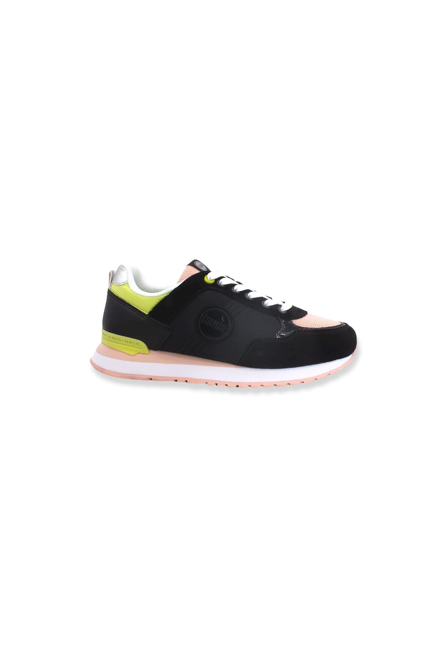 COLMAR Sneaker Running Donna Black Pink YellowGreen TRAVIS MELLOW - Sandrini Calzature e Abbigliamento