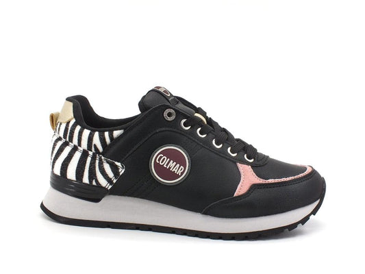 COLMAR Sneaker Running Retro Cavallino Zebra Black White Rose TRAVISINTENSE190 - Sandrini Calzature e Abbigliamento