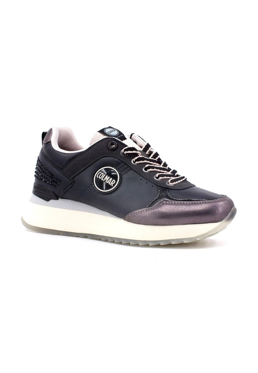 COLMAR Sneaker Strass Donna Black Grey Lilac TRAVIS-STUD - Sandrini Calzature e Abbigliamento