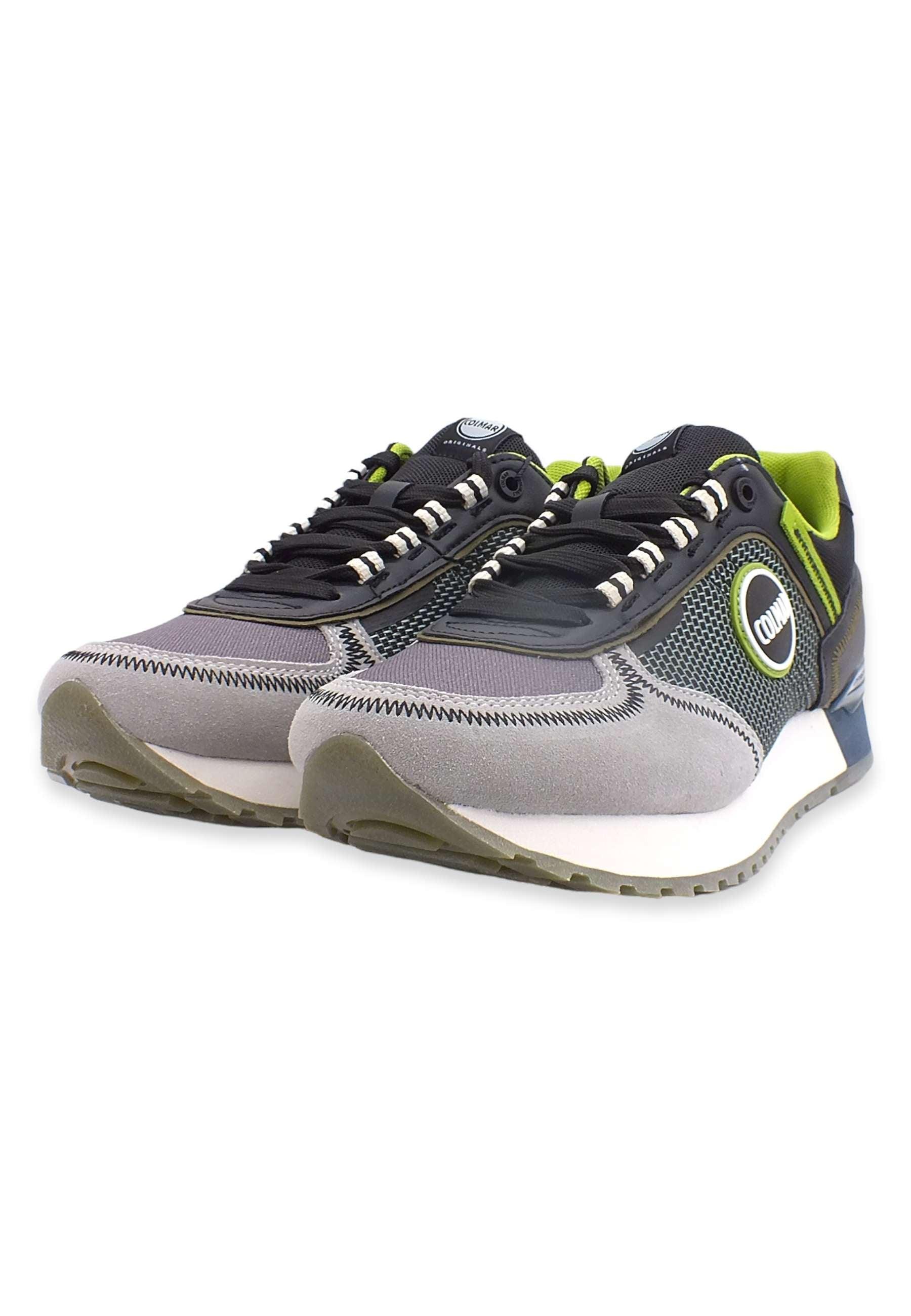 COLMAR Sneaker Uomo Black Dusty Blue Light Grey TRAVIS SPORT MAGNET - Sandrini Calzature e Abbigliamento