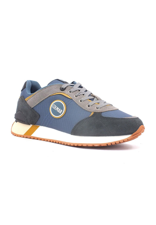 COLMAR Sneaker Uomo Steel Blue Grey Ochra TRAVIS-PLUS-SHADES - Sandrini Calzature e Abbigliamento