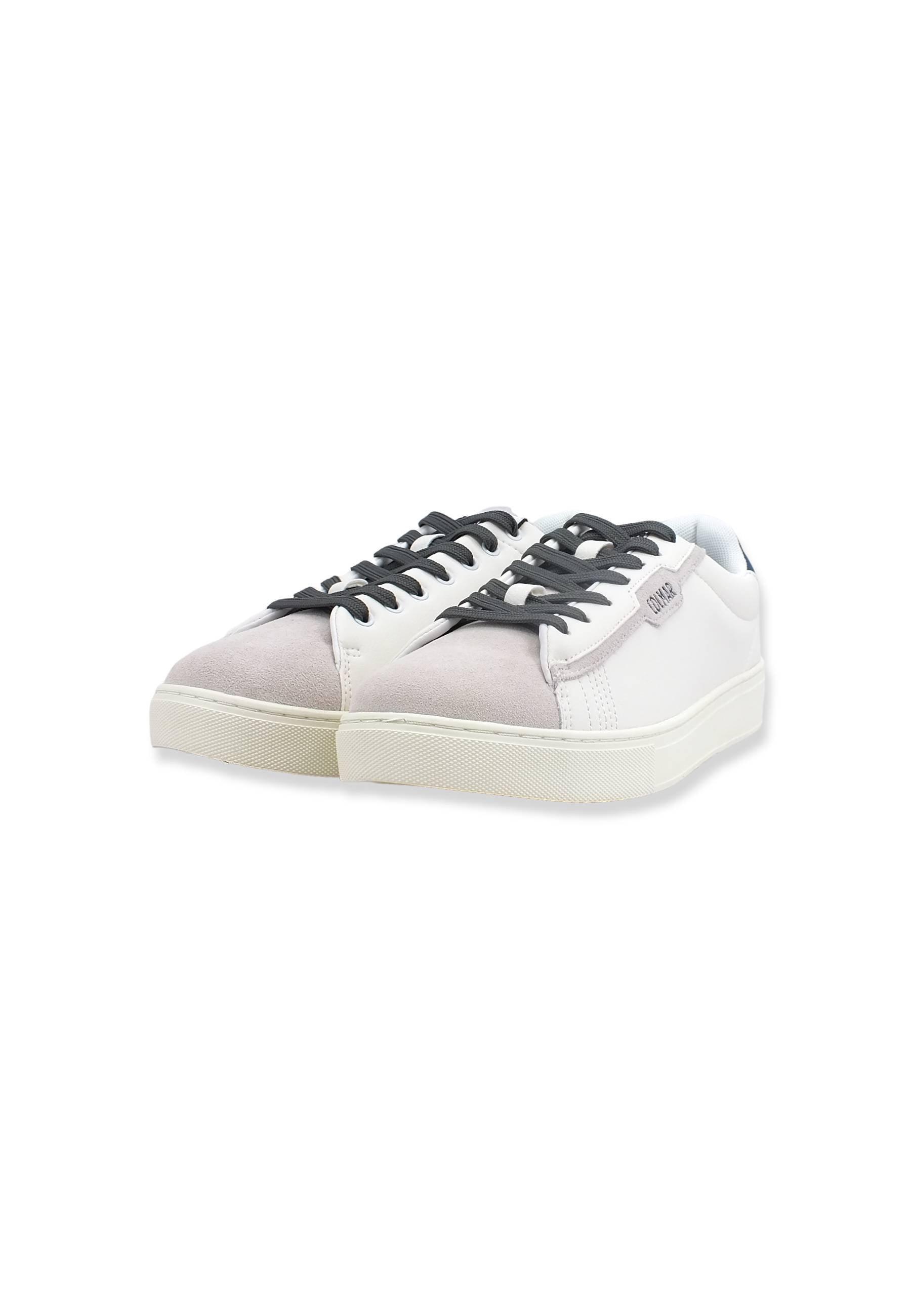 COLMAR Sneaker Uomo White Steel Blue BATES PLAIN - Sandrini Calzature e Abbigliamento