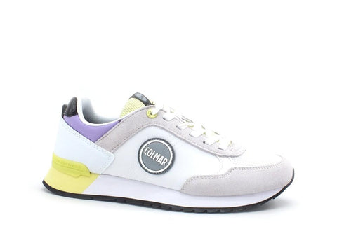 COLMAR Travis Mellow Sneaker Donna Tricolor White Lime Lavender TRAVISMELLOW140 - Sandrini Calzature e Abbigliamento