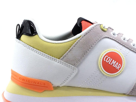 COLMAR Travis Mellow Sneaker Mesh Logo White Yellow Peach TRAVISMELLOW072 - Sandrini Calzature e Abbigliamento