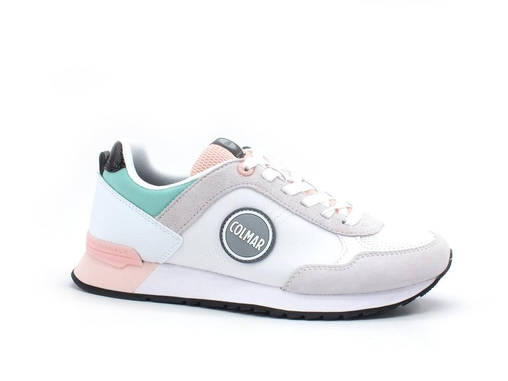 COLMAR Travis Mellow Sneaker Running White Pink Water Green TRAVISMELLOW139 - Sandrini Calzature e Abbigliamento
