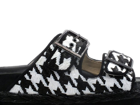 COLORS OF CALIFORNA Ciabatta 2 Fibbie Pied De Poule Nero - Sandrini Calzature e Abbigliamento