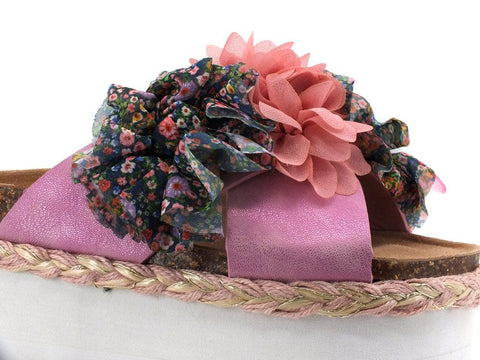 COLORS OF CALIFORNA Ciabatta Platform Fiori Flower Rosa - Sandrini Calzature e Abbigliamento