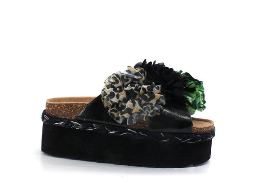 COLORS OF CALIFORNA Ciabatta Platform Fiori Leo Nero - Sandrini Calzature e Abbigliamento