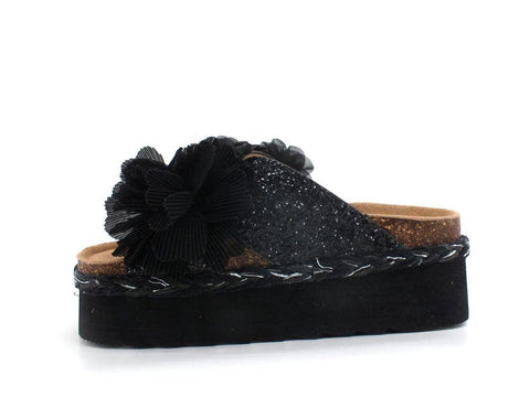 COLORS OF CALIFORNA Ciabatta Platform Glitter Fiore Nero - Sandrini Calzature e Abbigliamento
