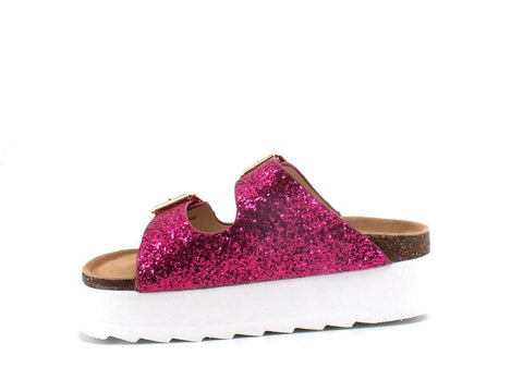 COLORS OF CALIFORNA Ciabatta Platform Glitter Rosa Fuxia - Sandrini Calzature e Abbigliamento