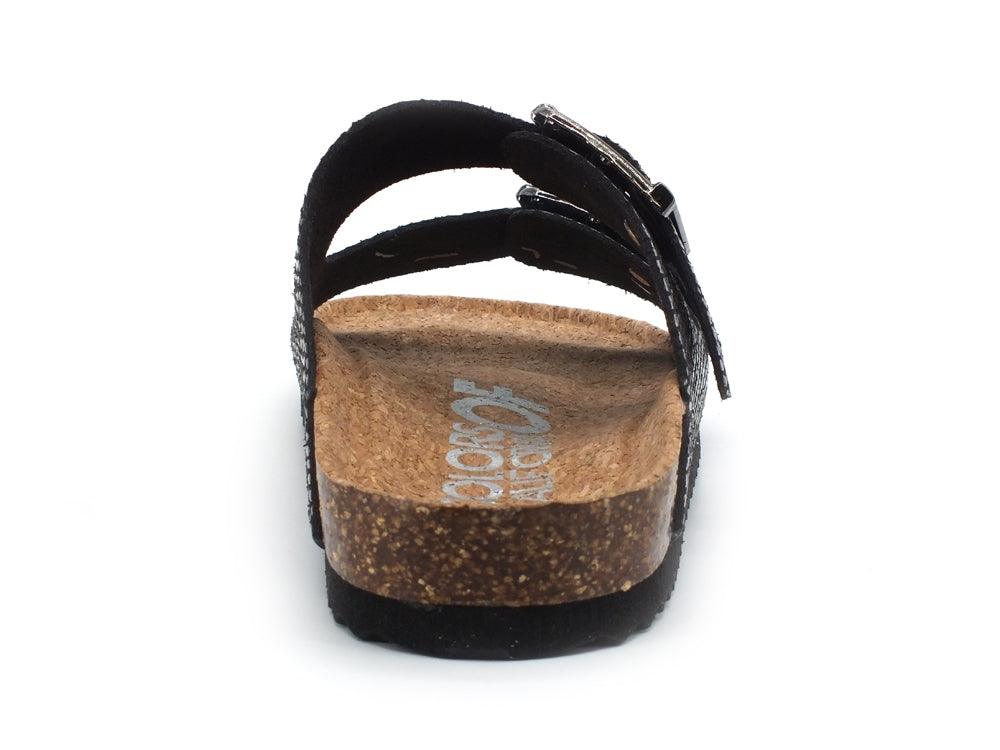 COLORS OF CALIFORNIA Ciabatta 2 Fibbie Black Snake HC.BIO057 - Sandrini Calzature e Abbigliamento