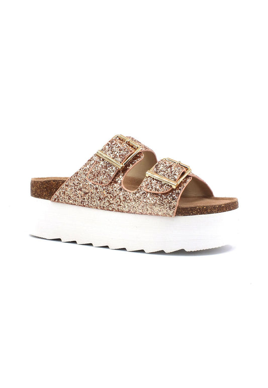 COLORS OF CALIFORNIA Ciabatta Donna Glitter High Pink Gold HC.BES022 - Sandrini Calzature e Abbigliamento