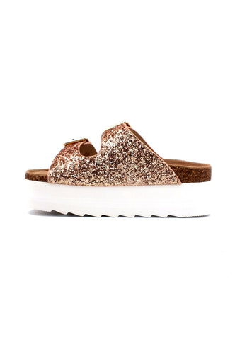 COLORS OF CALIFORNIA Ciabatta Donna Glitter High Pink Gold HC.BES022 - Sandrini Calzature e Abbigliamento