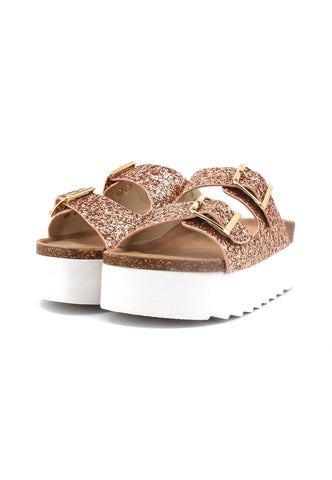 COLORS OF CALIFORNIA Ciabatta Donna Glitter High Pink Gold HC.BES022 - Sandrini Calzature e Abbigliamento