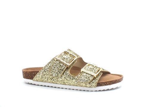 COLORS OF CALIFORNIA Ciabatta Fibbie Glitter Gold HC.BIO035 - Sandrini Calzature e Abbigliamento