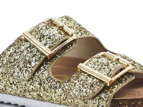 COLORS OF CALIFORNIA Ciabatta Fibbie Glitter Gold HC.BIO035 - Sandrini Calzature e Abbigliamento