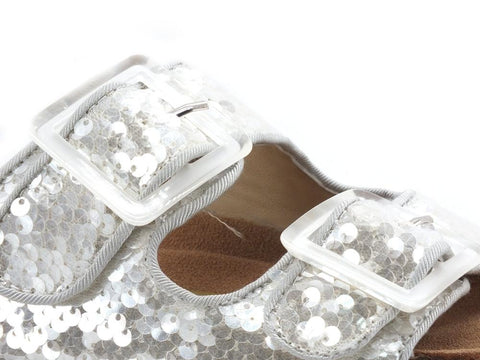 COLORS OF CALIFORNIA Ciabatta Fibbie Pailettes White HC.BIO062 - Sandrini Calzature e Abbigliamento