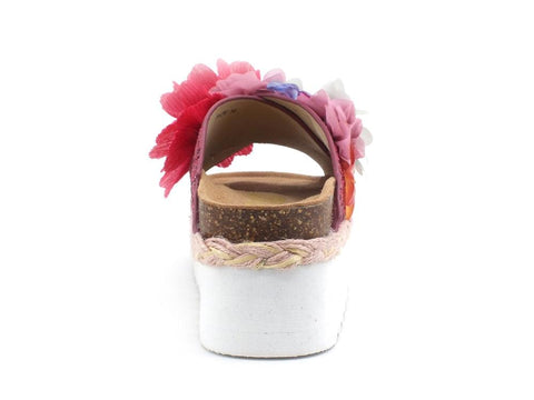 COLORS OF CALIFORNIA Ciabatta Platform Fiori Fuxia HC.BES041 - Sandrini Calzature e Abbigliamento
