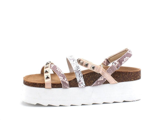 COLORS OF CALIFORNIA Sandalo Platform Borchie Light Pink HC.BES043 - Sandrini Calzature e Abbigliamento