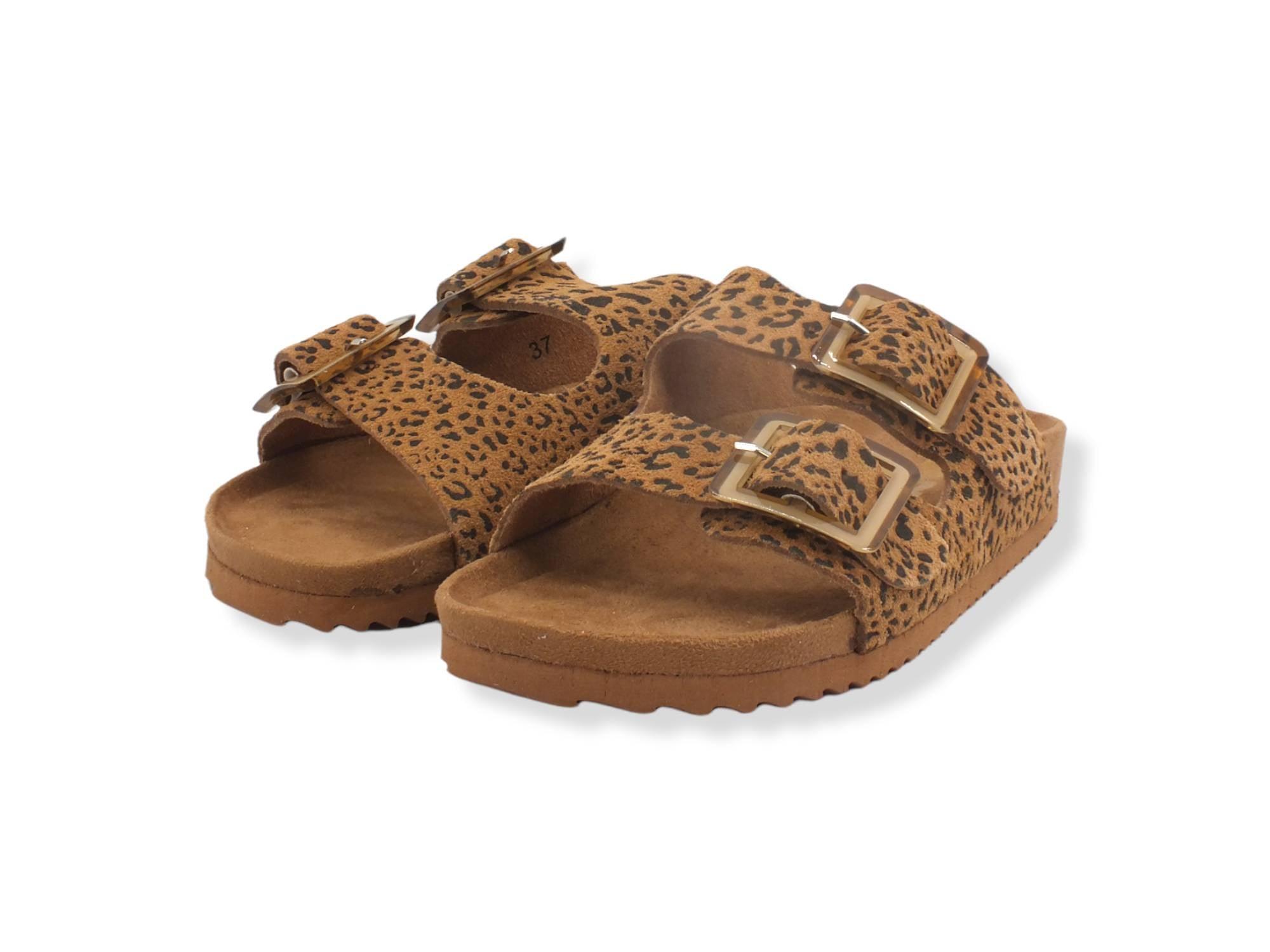 COLORS OF CALIFORNIA Suede Ciabatta Leopard Tan HC.BIO087 - Sandrini Calzature e Abbigliamento