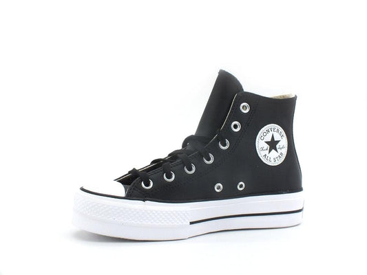 CONVERSE C.T. All Star Lift Hi Leather Sneaker Black White 561675C - Sandrini Calzature e Abbigliamento