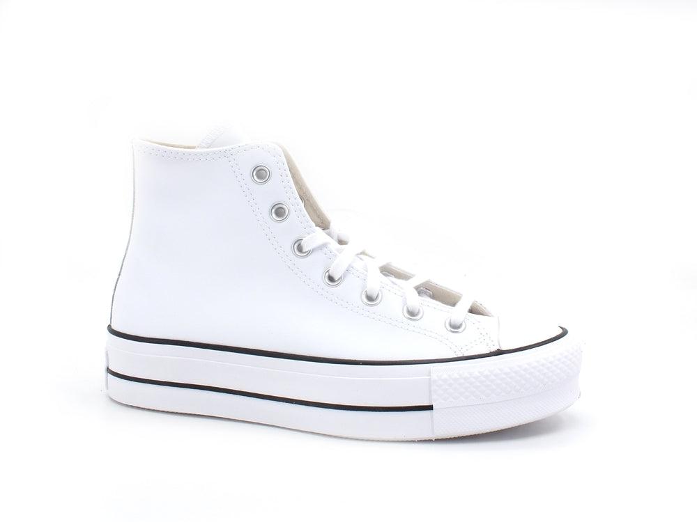 CONVERSE C.T. All Star Lift Hi Sneaker Leather White Black 561676C - Sandrini Calzature e Abbigliamento
