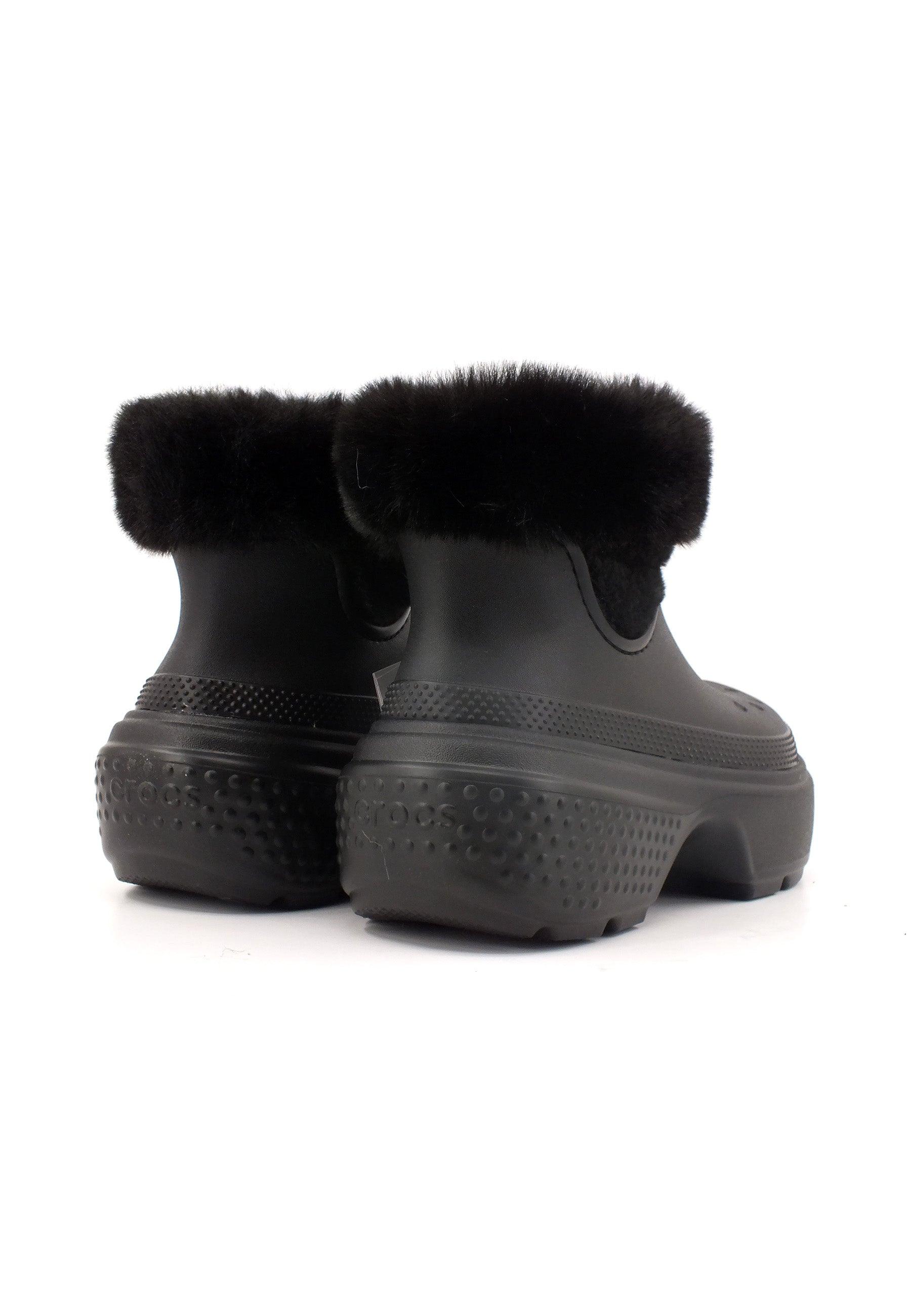 CROCS Stomp Lined Boot Stivaletto Pelo Donna Black 208718-001 - Sandrini Calzature e Abbigliamento
