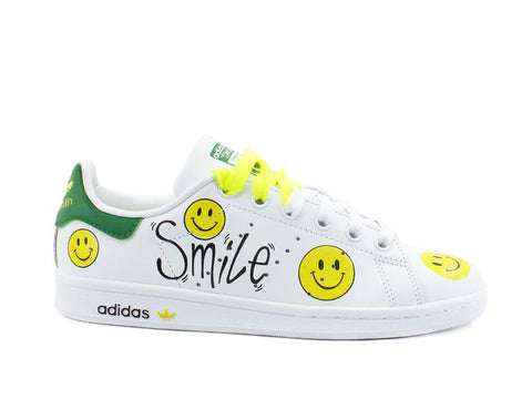 CUSTOM / ADIDAS Stan Smith Smile White Green M20605 - Sandrini Calzature e Abbigliamento