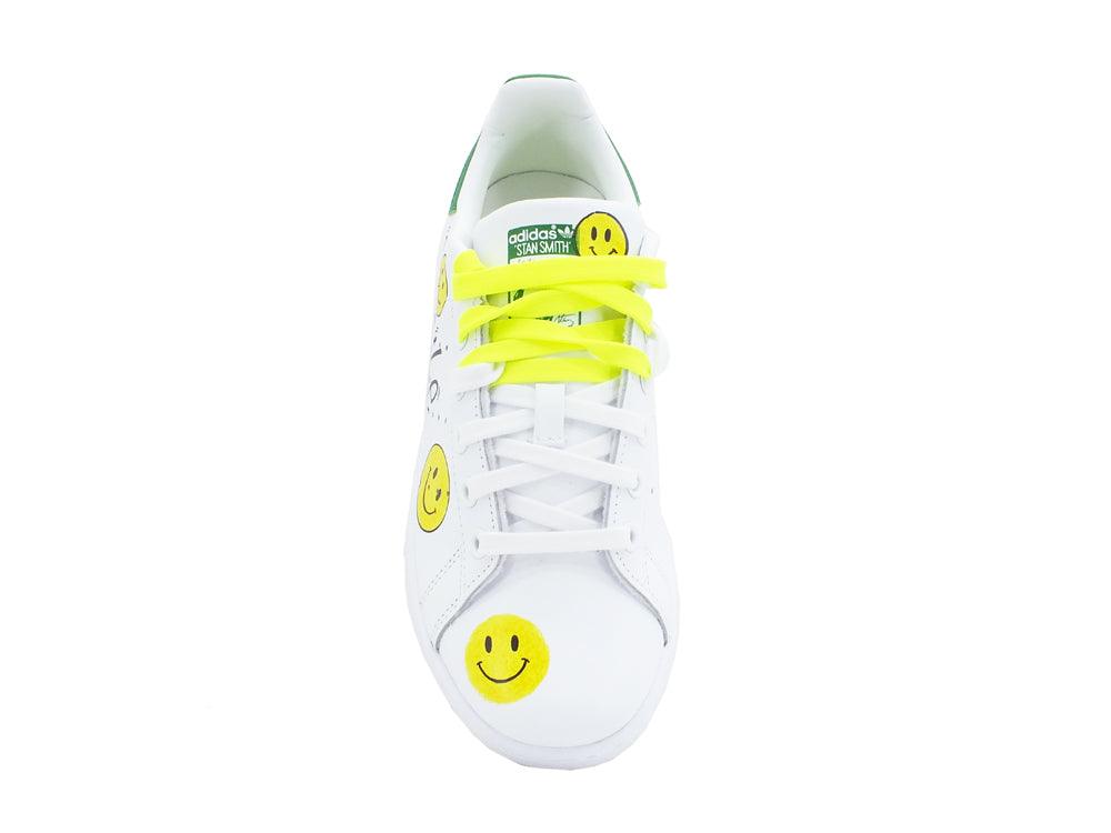 CUSTOM / ADIDAS Stan Smith Smile White Green M20605 - Sandrini Calzature e Abbigliamento