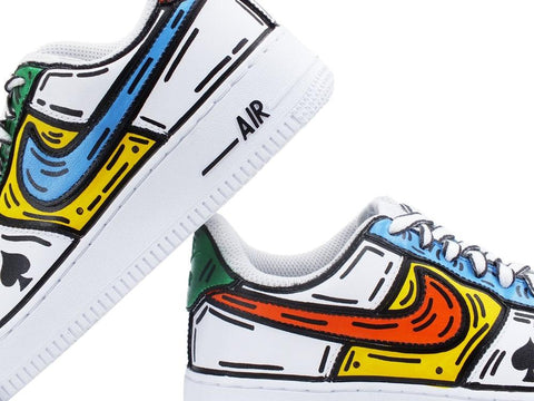 CUSTOM / NIKE Air Force 1 GS AF1 Sneaker Comics - Sandrini Calzature e Abbigliamento