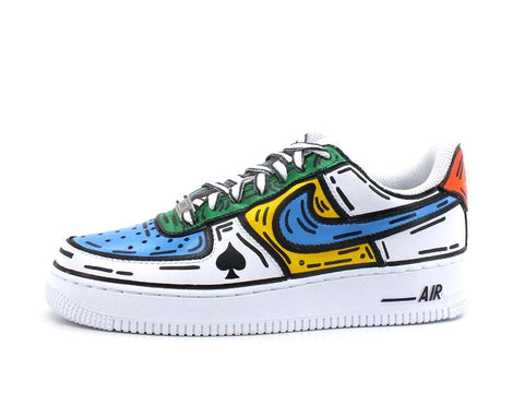 Scopri CUSTOM NIKE Air Force 1 GS AF1 Sneaker Uomo Comics Multicolor 314192 117 al miglior prezzo online Sandrini Calzature e Abbigliamento