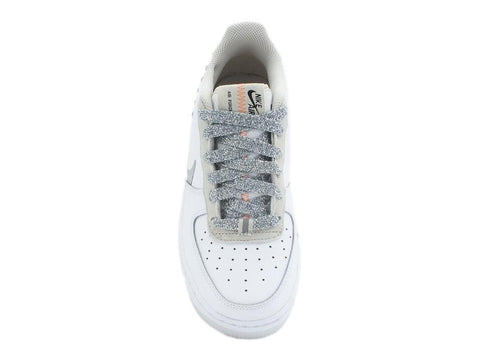 CUSTOM / NIKE Air Force 1 LV8 3 (GS) Sneaker Custom White Silver CD7409 100 - Sandrini Calzature e Abbigliamento