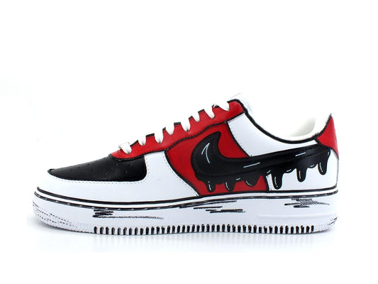 CUSTOM / Nike Air Force 1 Sneaker AF1 Comics Chicago Red White Black - Sandrini Calzature e Abbigliamento