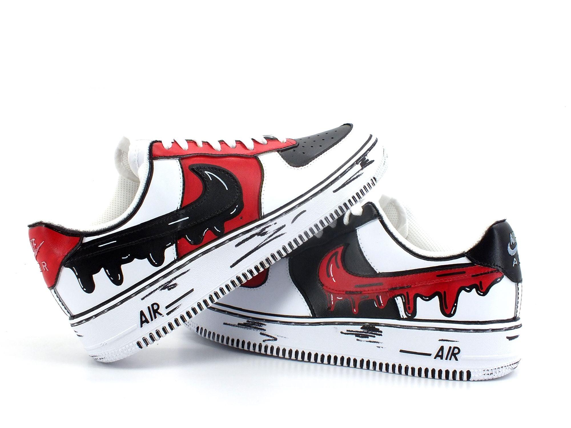 CUSTOM Nike Air Force 1 Sneaker AF1 Comics Chicago Red White Black