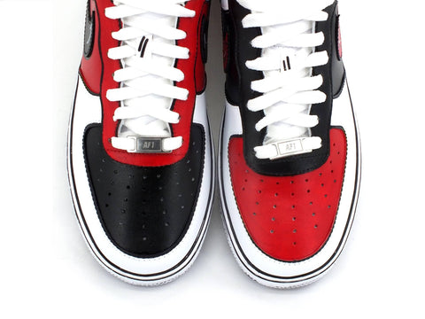 CUSTOM / Nike Air Force 1 Sneaker AF1 Comics Chicago Red White Black - Sandrini Calzature e Abbigliamento