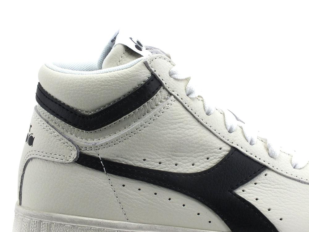 DIADORA Game L High Waxed Sneaker White Black 501.17830001 - Sandrini Calzature e Abbigliamento