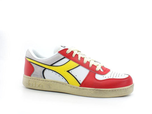 DIADORA Magic Basket Low Icona Sneaker White Red Italy 501.17773001 - Sandrini Calzature e Abbigliamento