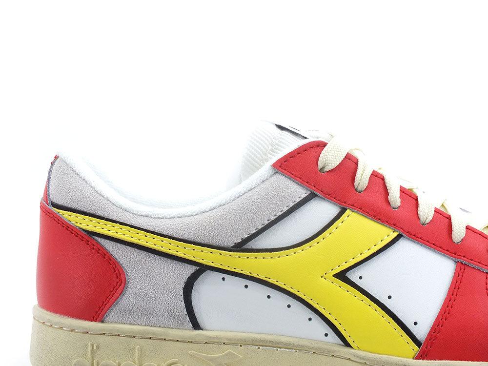 DIADORA Magic Basket Low Icona Sneaker White Red Italy 501.17773001 - Sandrini Calzature e Abbigliamento