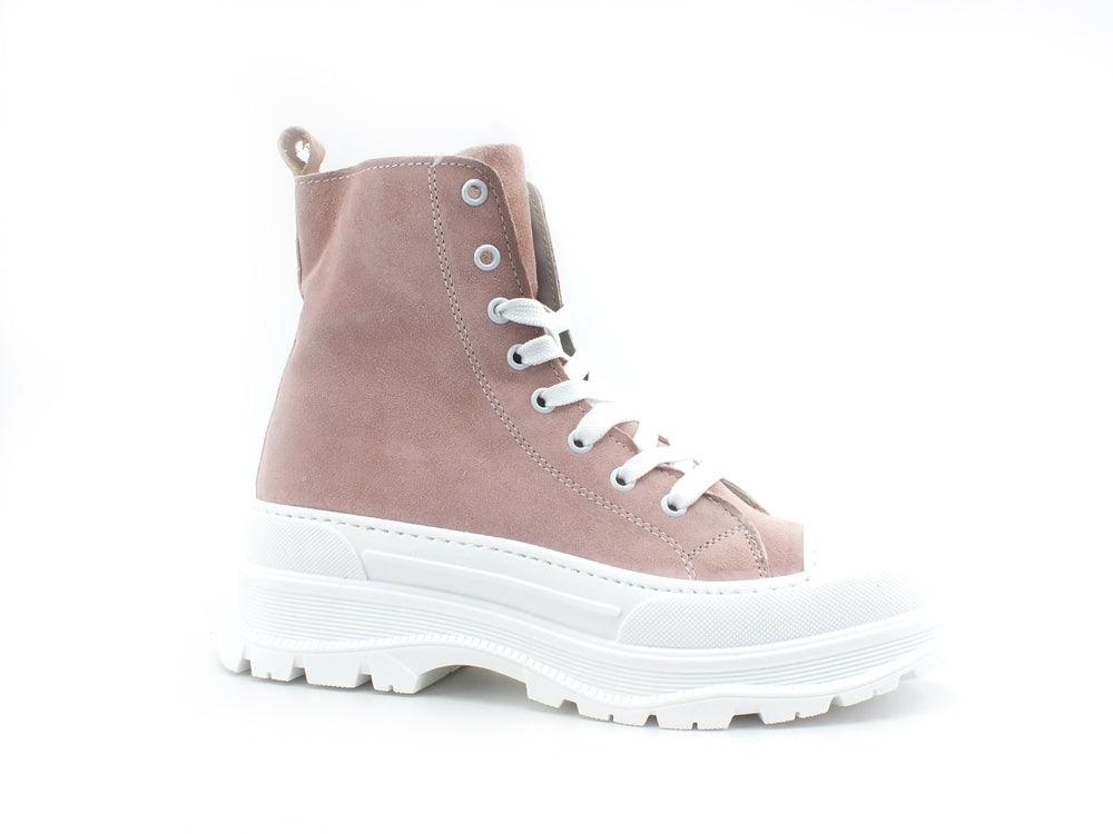 DIVINE FOLLIE Anfibio Camoscio Carrarmato Pink Rosa LEONE08F - Sandrini Calzature e Abbigliamento