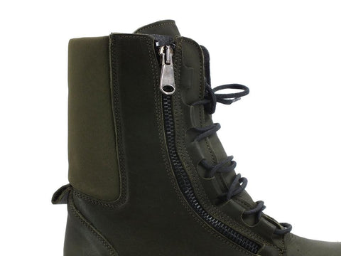 DIVINE FOLLIE Anfibio Combact Lacci Verde H19C - Sandrini Calzature e Abbigliamento