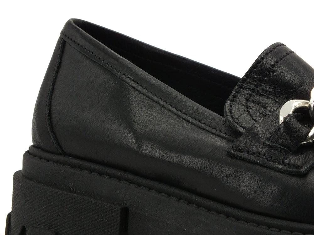 DIVINE FOLLIE Mocassino Carrarmato Pelle Nero DFP07 - Sandrini Calzature e Abbigliamento