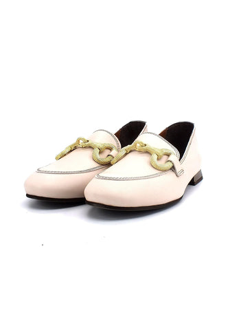 DIVINE FOLLIE Mocassino Donna Bicolor Osso Acciaio 175-15F - Sandrini Calzature e Abbigliamento